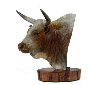 Nguni Bull bronze portrait